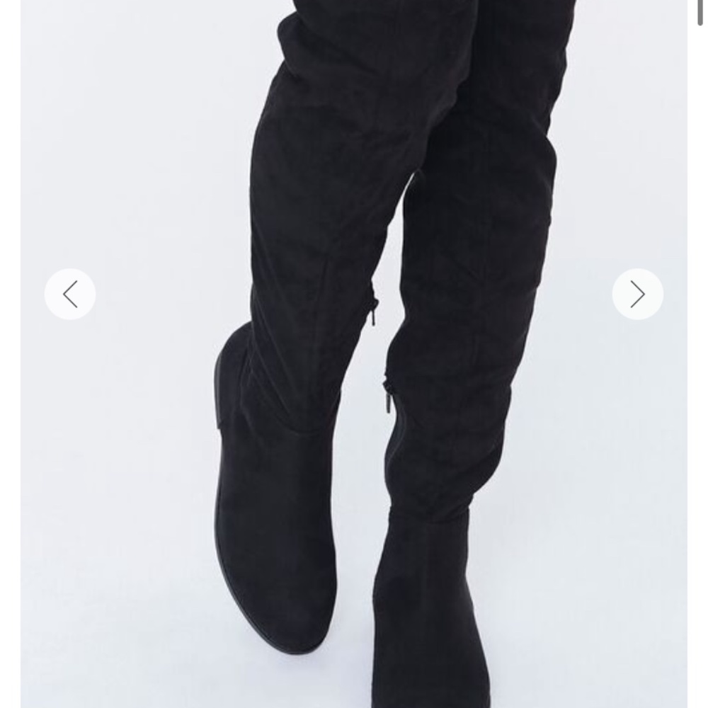 Forever 21 over the knee faux suede foldover boots